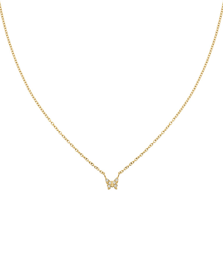 Stålhalsband Butterfly Gold