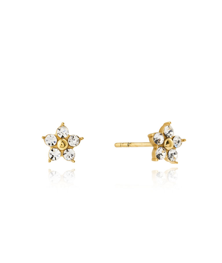 Stålörhängen Flora Gold Studs