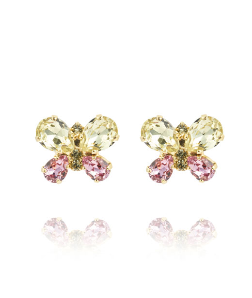 Mässingörhänge BUTTERFLY STUD JONQUIL / LIGHT ROSE GOLD