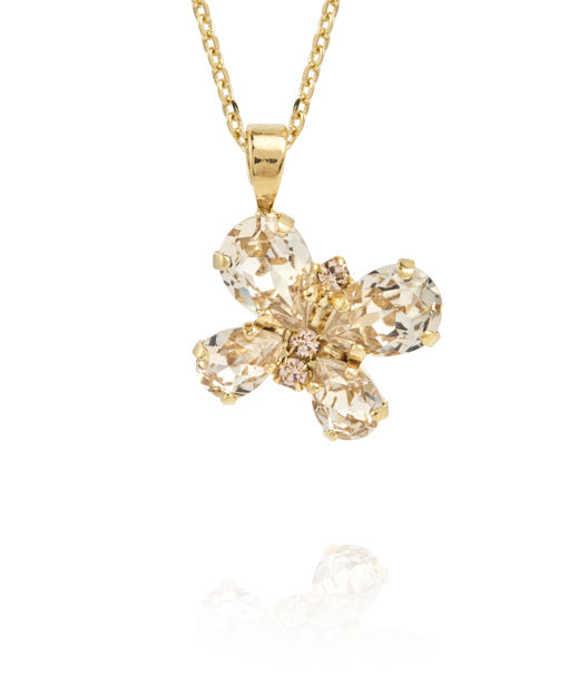 Mässingshalsband BUTTERFLY STUD SILK GOLD