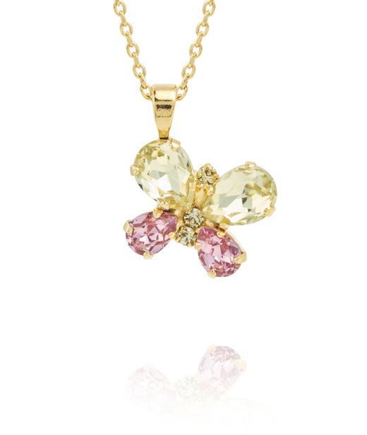 Mässingshalsband BUTTERFLY STUD JONQUIL / LIGHT ROSE GOLD
