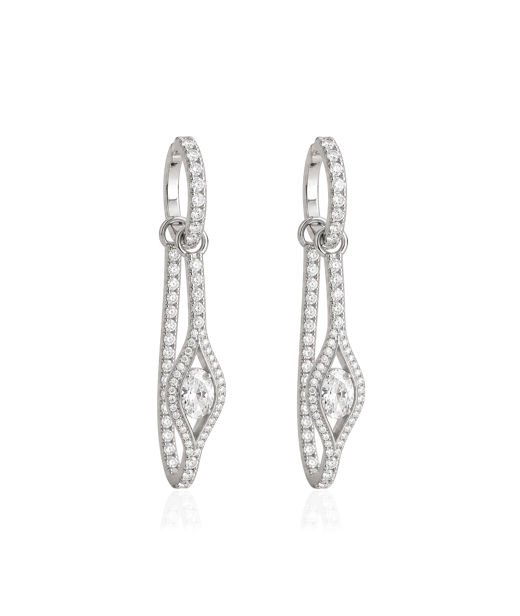 Mässingsörhängen ELECKTRA SPARKLE EYE HOOP Silver/White
