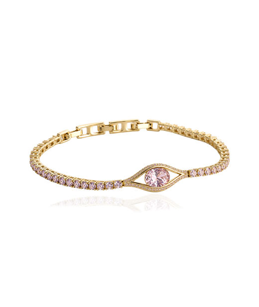 Mässingsarmband ELECKTRA SPARKLE EYE Gold/Pink