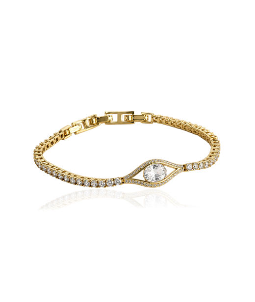 Mässingsarmband ELECKTRA SPARKLE EYE Gold/White