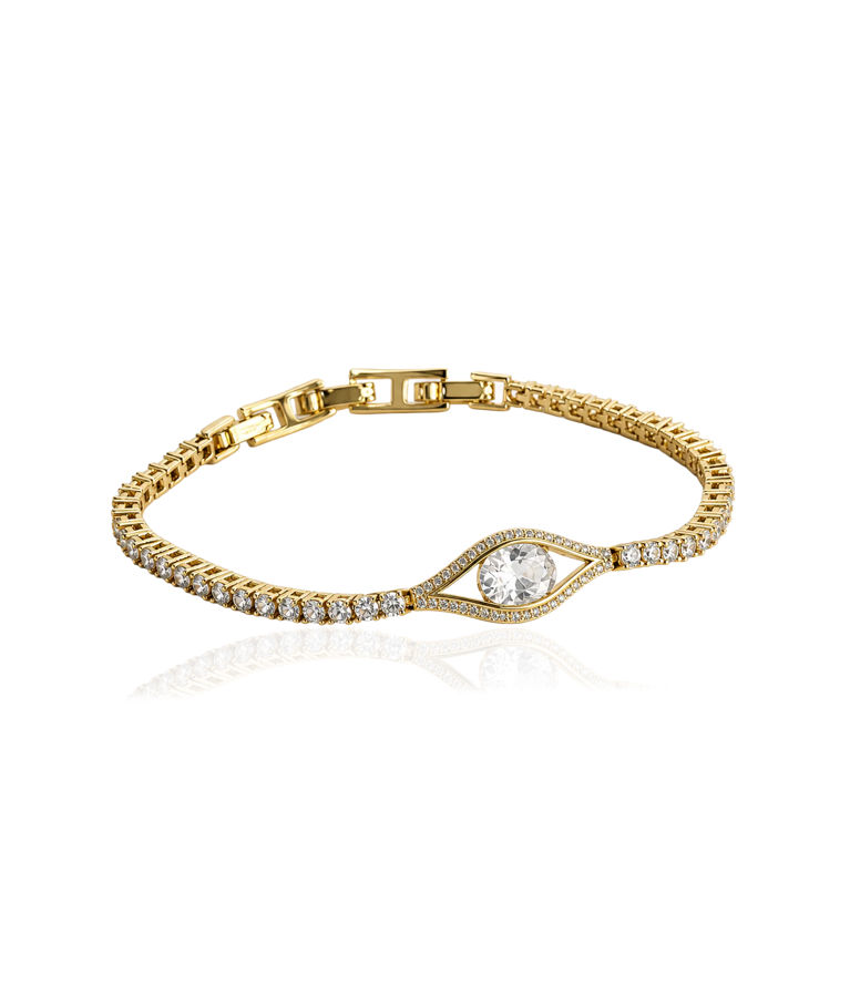 Mässingsarmband ELECKTRA SPARKLE EYE Gold/White