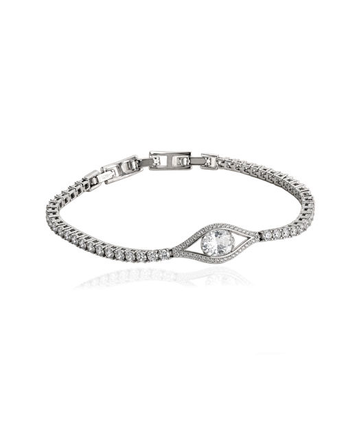 Mässingsarmband ELECKTRA SPARKLE EYE Silver/White