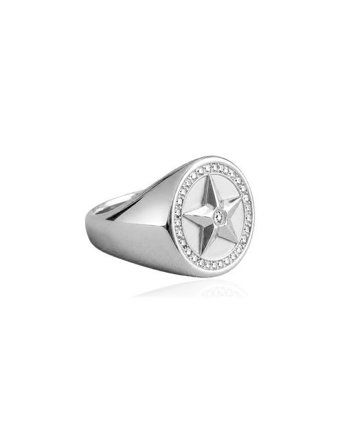 Stålring ELECKTRA SIGNET STAR 7 silver