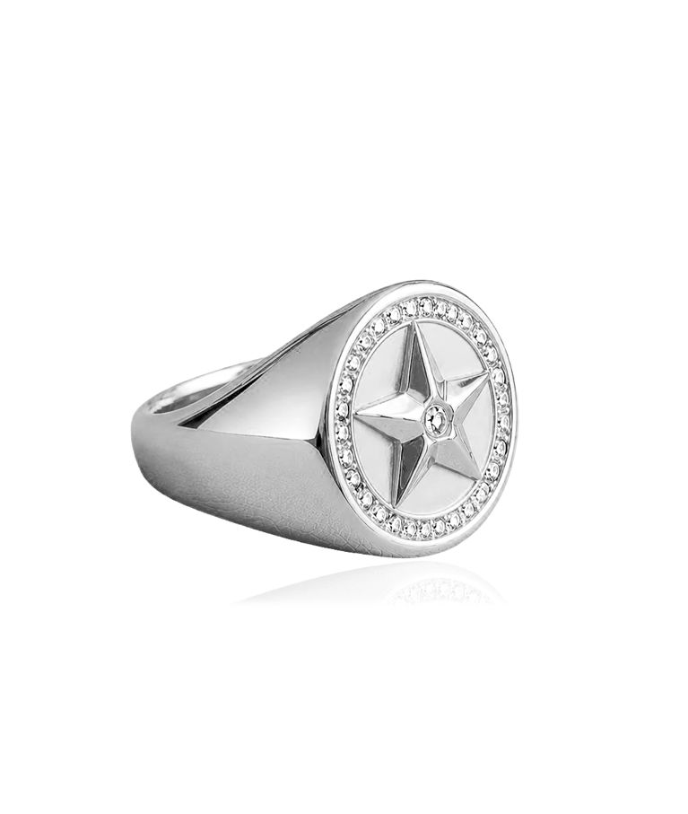 Stålring ELECKTRA SIGNET STAR 7 silver