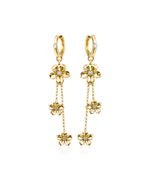 Mässingsörhängen LA FLEUR MULTI HOOPS gold