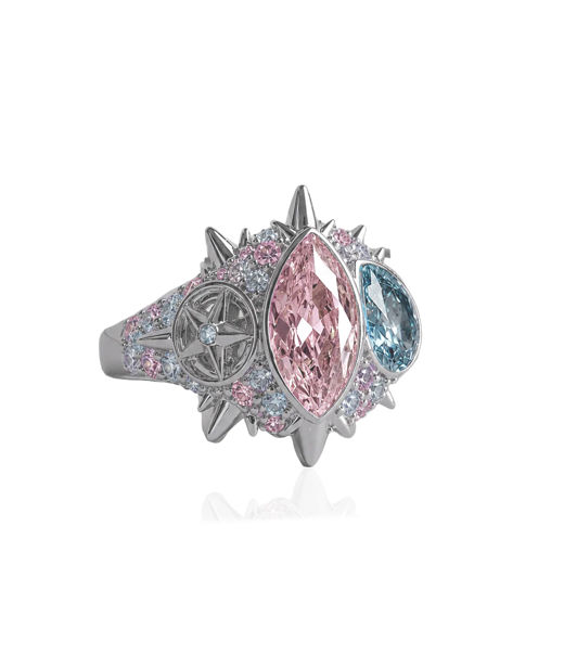 Mässingsring ELECKTRA SPARKLE MULTI Silver/Mix 7