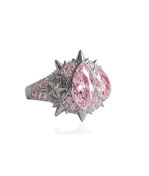 Mässingsring ELECKTRA SPARKLE MULTI Silver/Pink 7