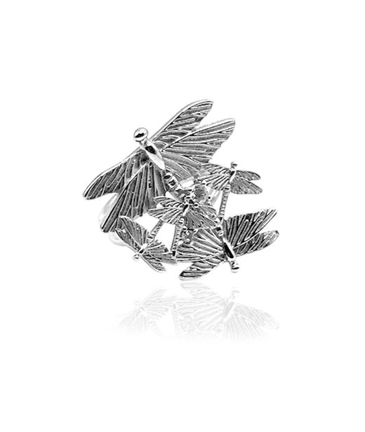 Mässingsring DRAGONFLY REBORN MULTI Silver