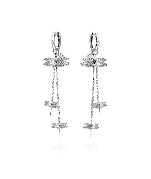 Mässingsörhänge DRAGONFLY REBORN MULTI HOOPS Silver