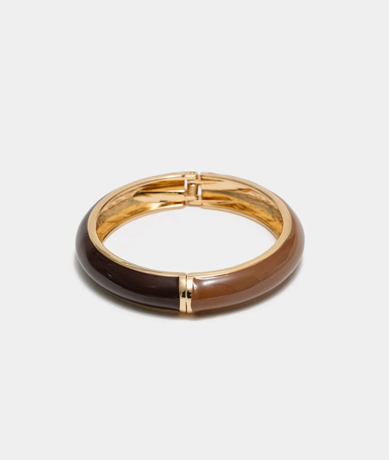 Zinkarmband Adele Dark Camel/Brown Gold