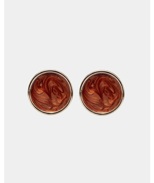 Mässingörhänge Ava Pearl Cognac Gold