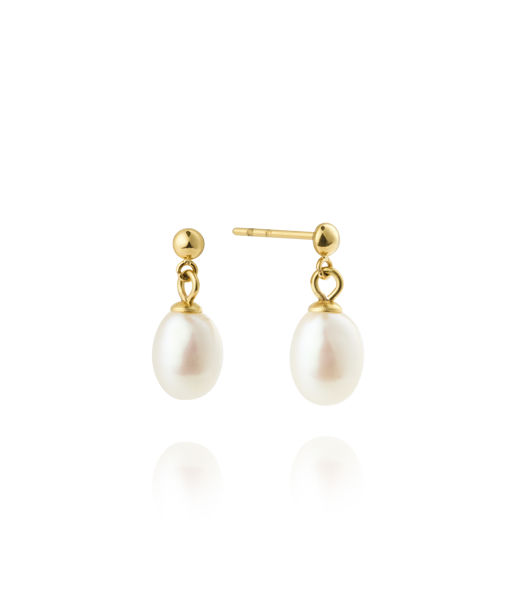 Stålörhänge Aura Pearl gold
