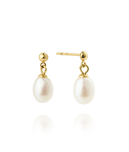 Stålörhänge Aura Pearl gold