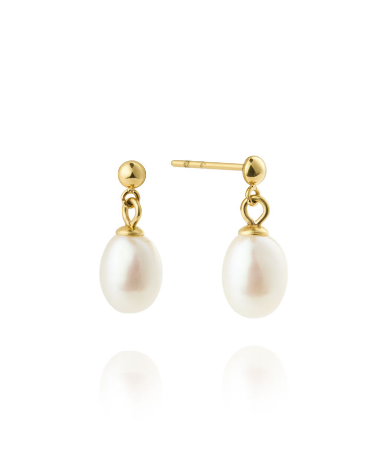 Stålörhänge Aura Pearl gold