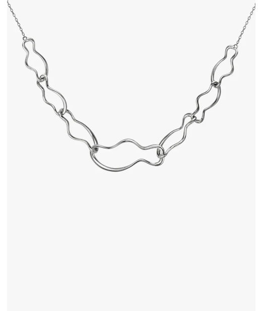 Silverhalsband Irregular Link