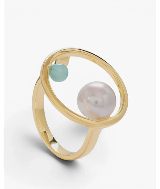 Silverring Golden Circle Pear & Green