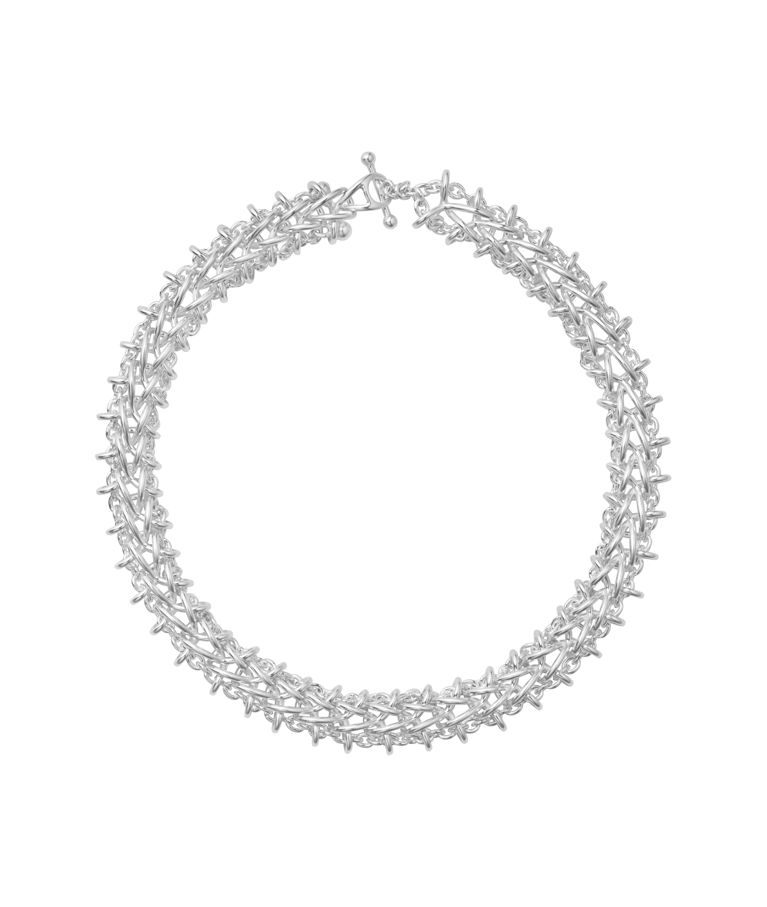 Silverhalsband WEFT DOUBLE LINK
