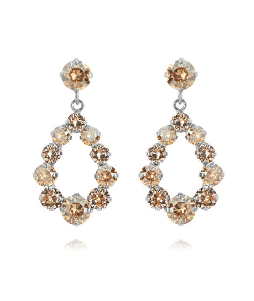 Mässingörhänge Mini Delia Golden Combo Rhodium