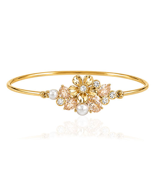 Mässingsarmring LA FLEUR GARDEN Gold/Champange XS/S gold