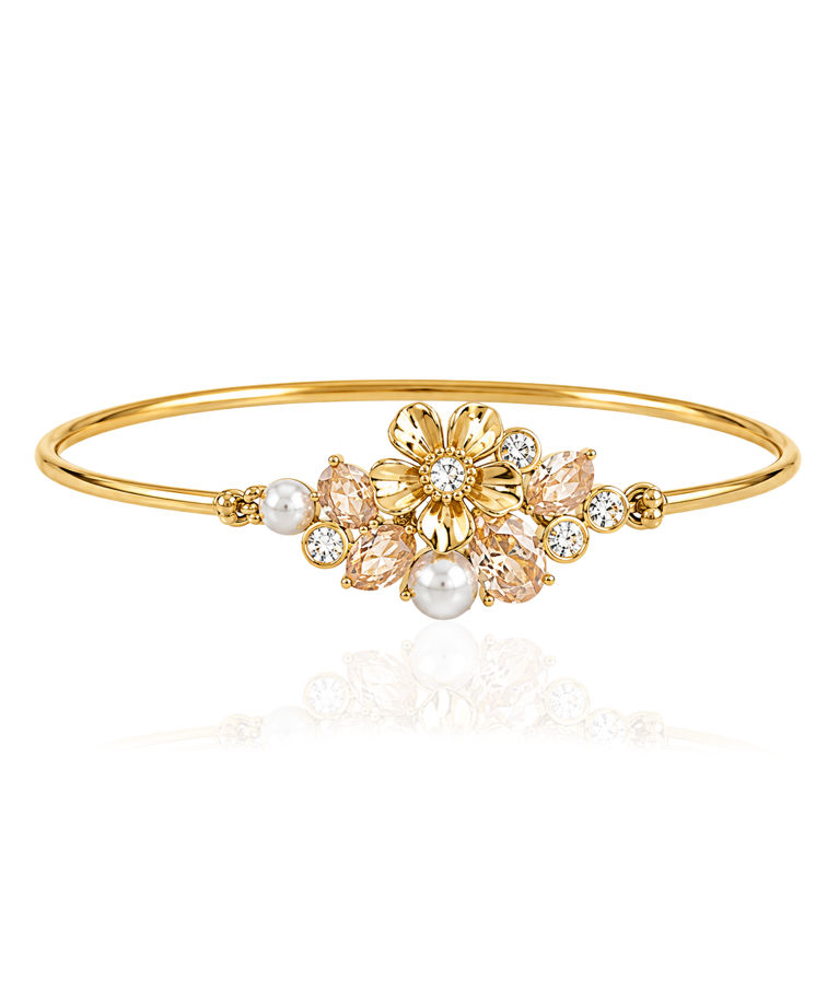 Mässingsarmring LA FLEUR GARDEN Gold/Champange M/L gold