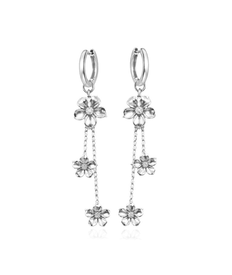 Stålörhängen LA FLEUR MULTI HOPPS Silver