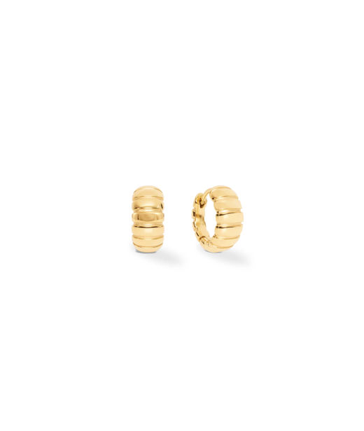 Stålörhänge Creol Ribbed 14mm Gold