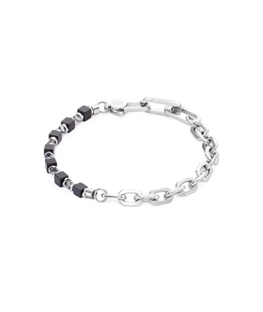 Stålarmband Cubes Fusion Link Chain Black