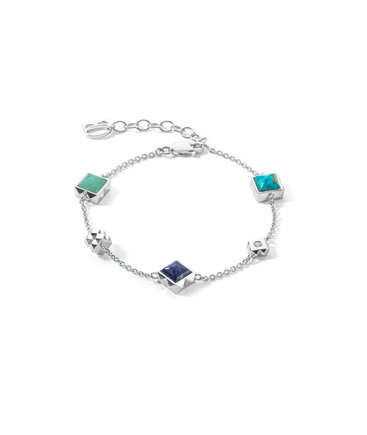 Silverarmband Fine Edition Station Blue