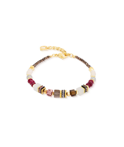 Stålarmband Red-Beige Gold