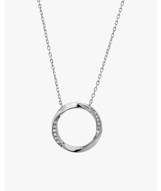 Silverhalsband Wrap Around Circular cz