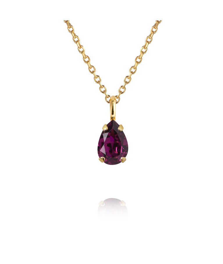 Mässinghalsband Childhood Birthstone Februari Gold