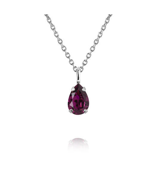 Mässinghalsband Childhood Birthstone Februari Rhodium