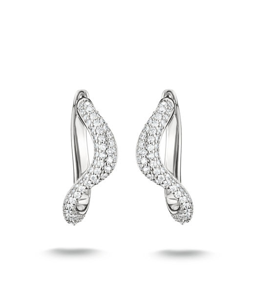 Silverörhänge Wave Creol Pavé