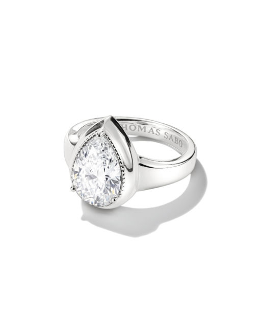 Silverring White Teardrop Elyndra cz