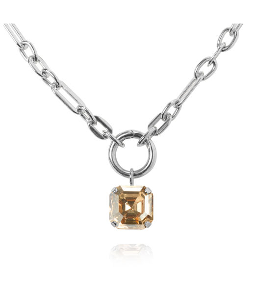 Mässingshalsband EVE GOLDEN SHADOW Rhodium