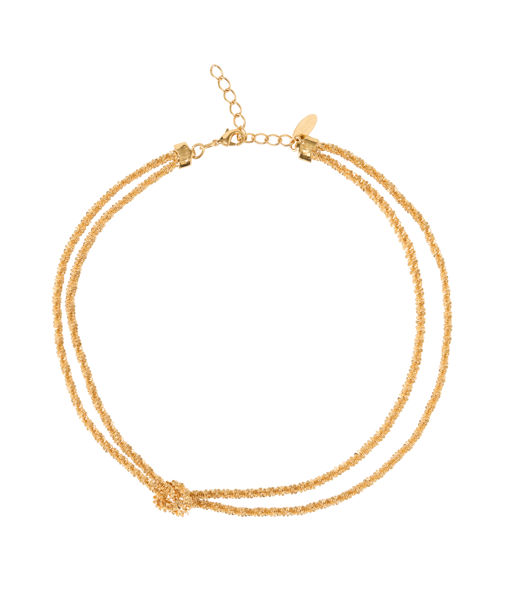 Mässingshalsband GEMMA KNOT GOLD Gold