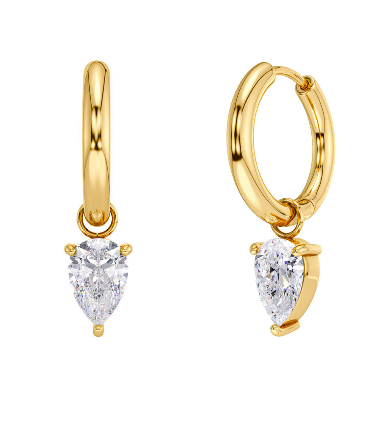 Stålörhängen Arrow Hoops L Gold AU26 gold