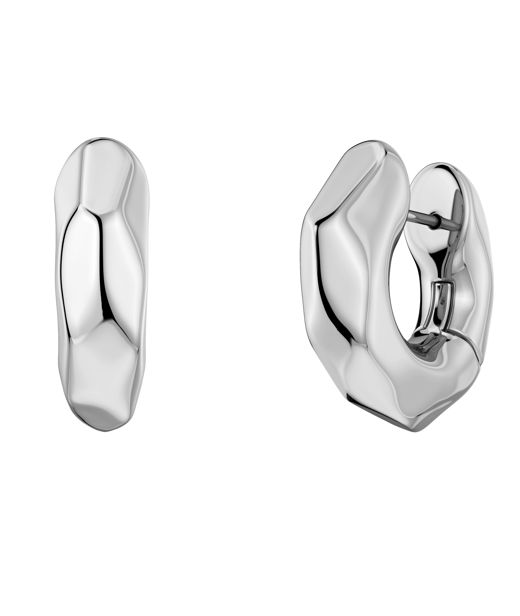 Stålörhängen Crystalite Hoops L Steel AU26