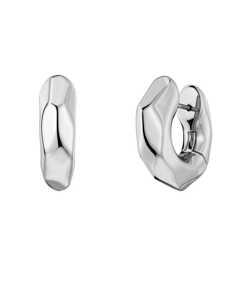 Stålörhängen Crystalite Hoops L Steel AU26