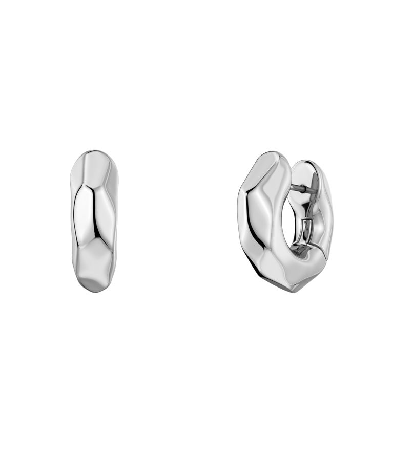 Stålörhängen Crystalite Hoops S Steel AU26