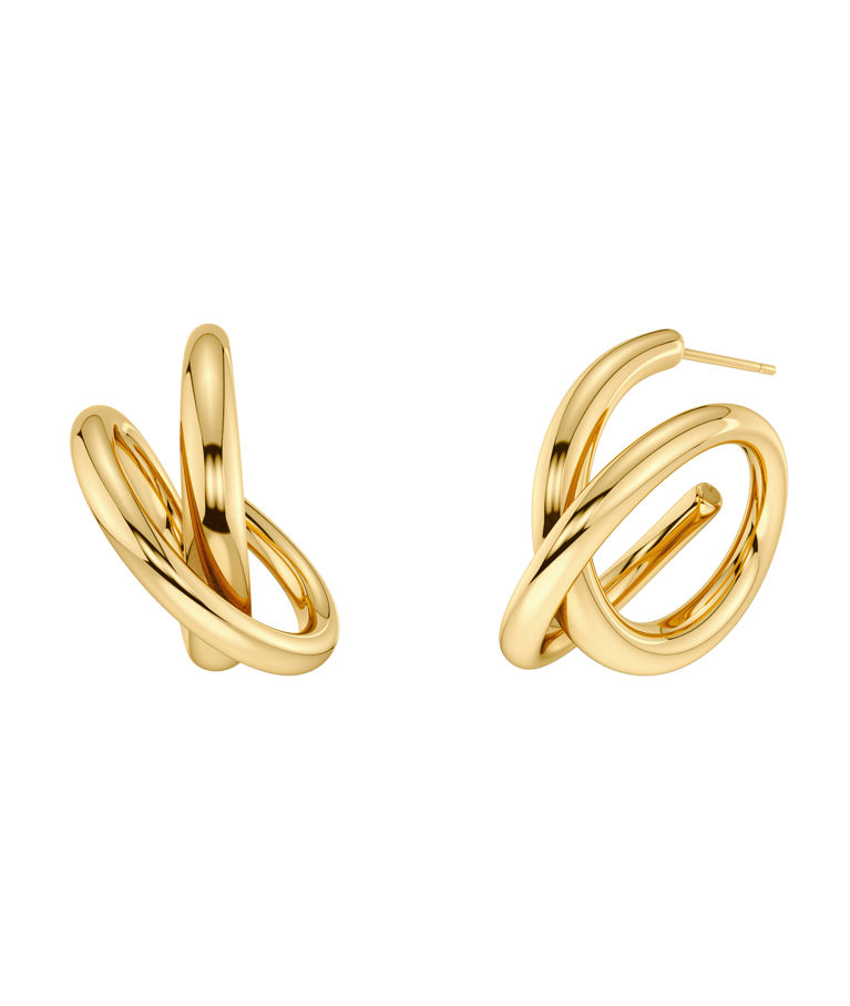 Stålörhängen Nouveau Hoops L Gold AU26 gold