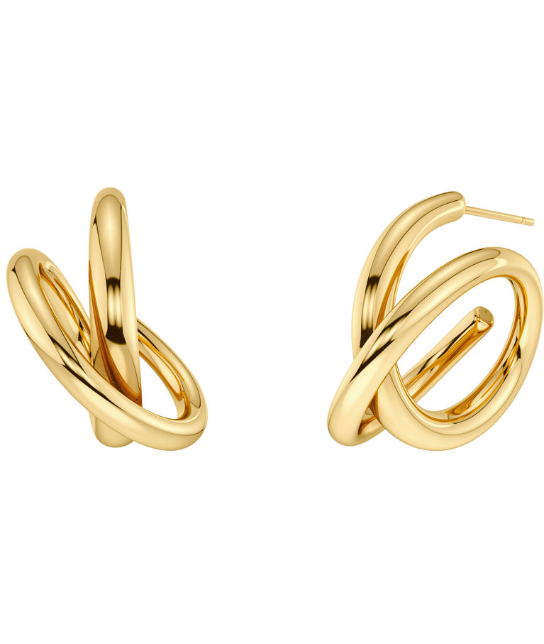 Stålörhängen Nouveau Hoops L Gold AU26 gold