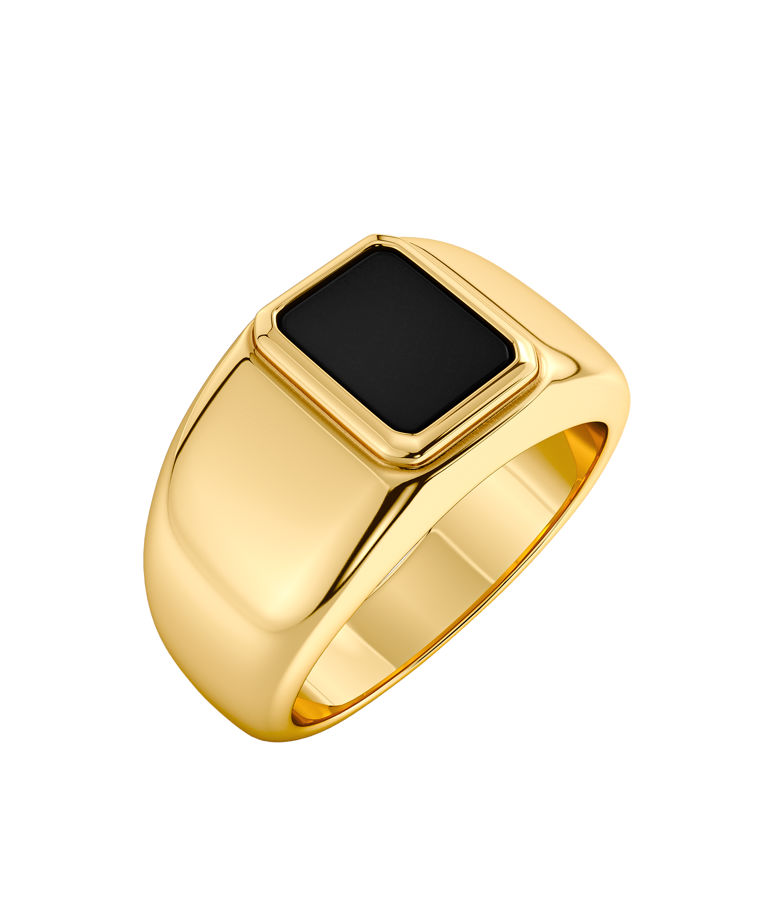 Stålring Phoenix Ring Black Gold Herr AU26 gold