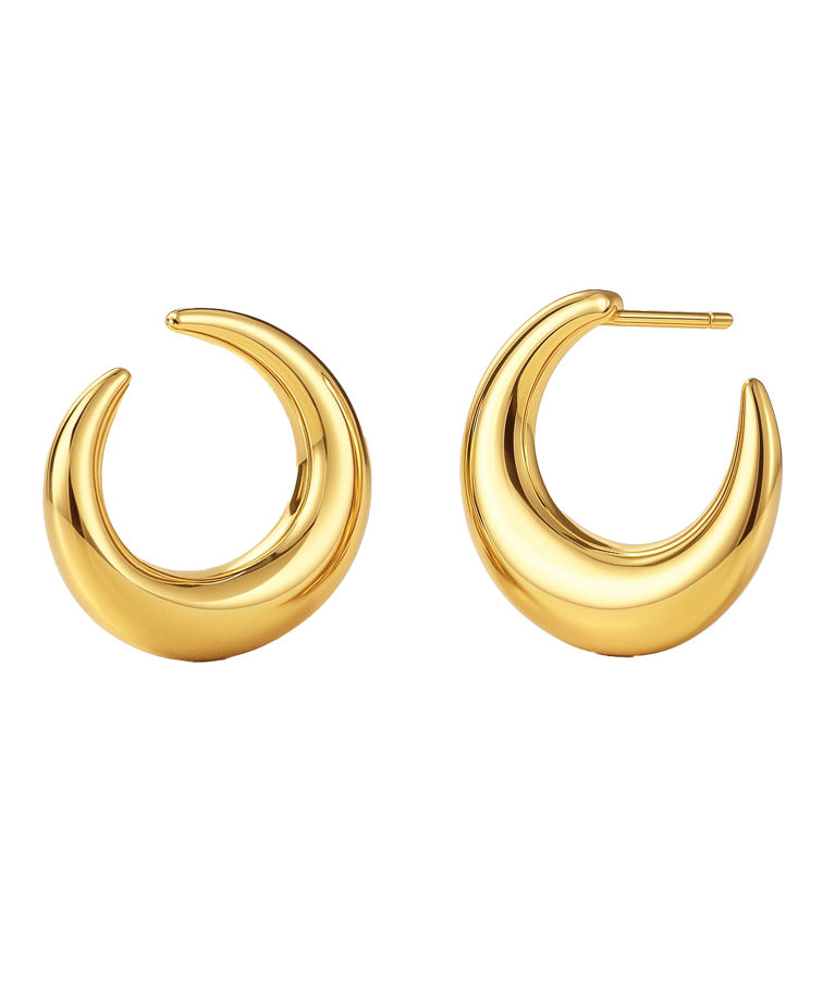 Stålörhängen Wishbone Hoops Gold AU26 gold