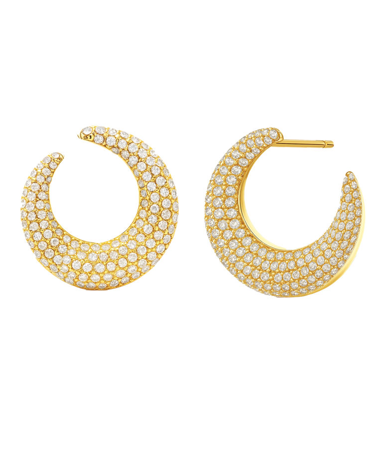 Stålörhängen Wishbone Hoops Sparkle Gold AU26 gold