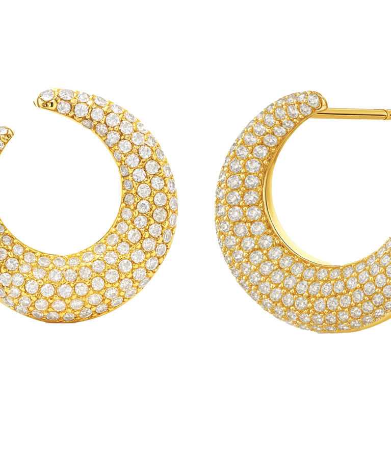 Stålörhängen Wishbone Hoops Sparkle Gold AU26 gold
